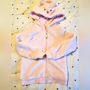 Carters pink cat fleecy zip hoodie